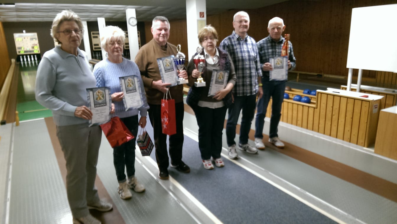 Siegerehrung zum Pokalkegeln 2018